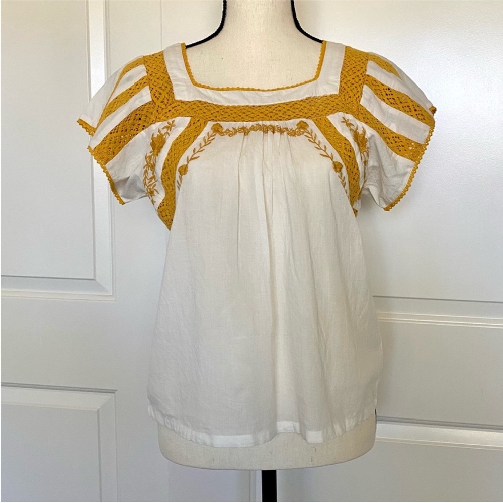 Boho crochet trim top